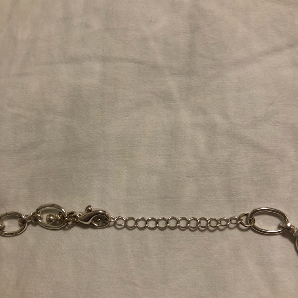 Silver necklace with beautiful orange, pink and yellow colors.Matching earrings - Picture 3 of 3